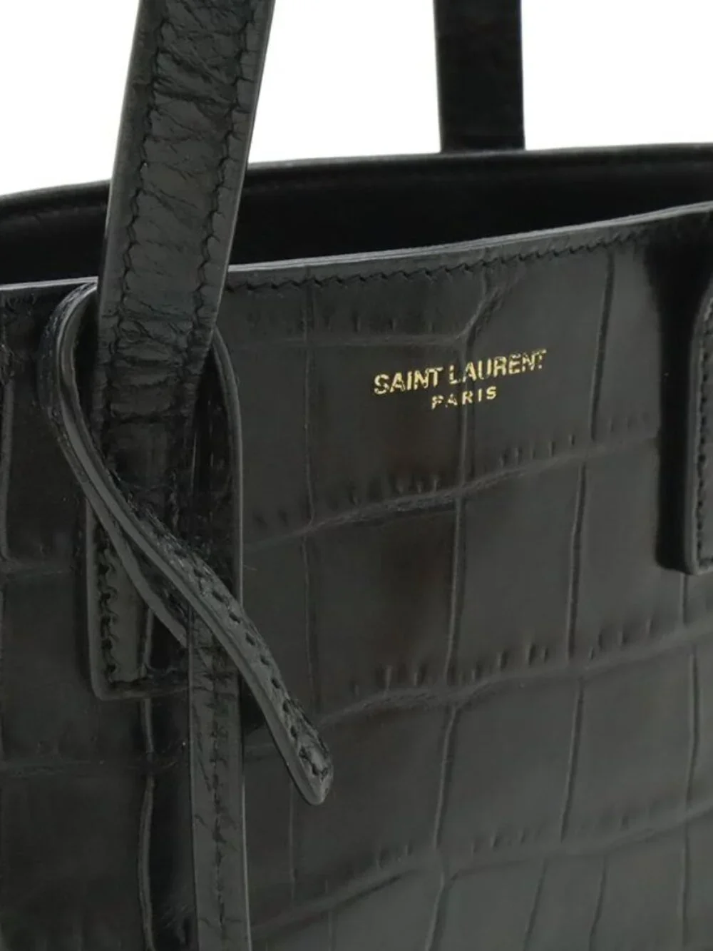 Saint Laurent Paris YSL Mini Toy Shopping 2-Way Shoulder Bag Croco - Picture 8 of 9